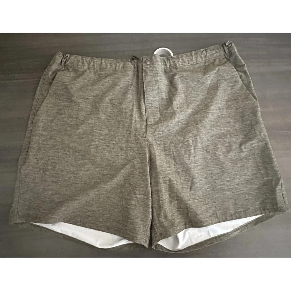 Lands End Men Unlined Hybrid Swim Shorts Green XXL 44‎ 46 Water Repellent Fabric